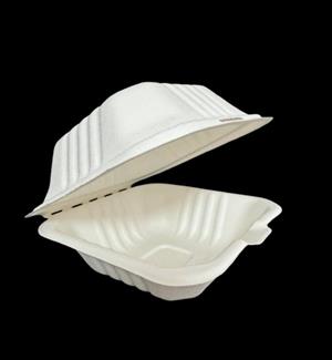 Bagasse 6" Clamshell Hamburger Box