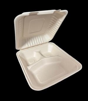 Bagasse Lunch Box 3 Clamshell