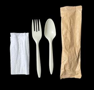 Cornstarch 3in1 Spoon, Fork, Tissue Cutlery Set