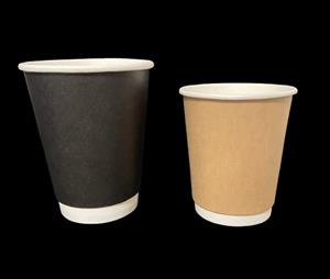 Double Wall Paper Cup White, Black, Kraft, Colored