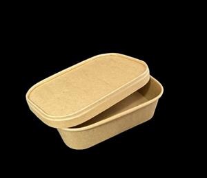Kraft Rectangular Food Tub 580ml and Lid