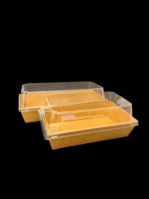 Kraft Sushi Tray Rectangle with Lid 7X14CM, 7X17CM