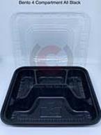 Bento Box 4 Division with Lid (All Black)